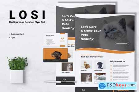 LOSI Pet Shop Business Flyer & Business Card