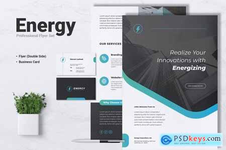 ENERGY Power Plant Flyer & Business Card
