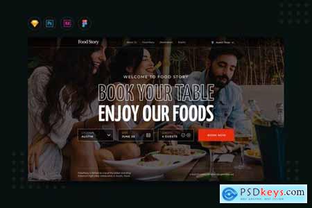 DailyUI.V10 Restaurant Booking Landing Website