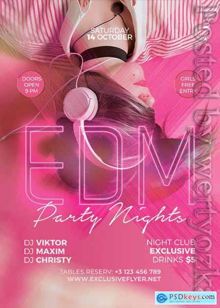 EDM party nights - Premium flyer psd template