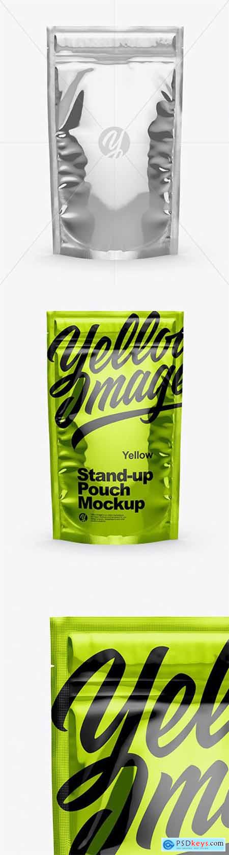 Glossy Metallic Stand Up Pouch with Zipper Mockup 51162