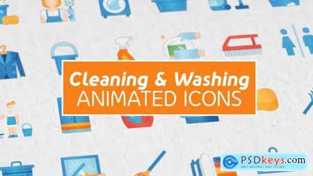 Videohive Cleaning & Washing Modern Flat Animated Icons 25260392