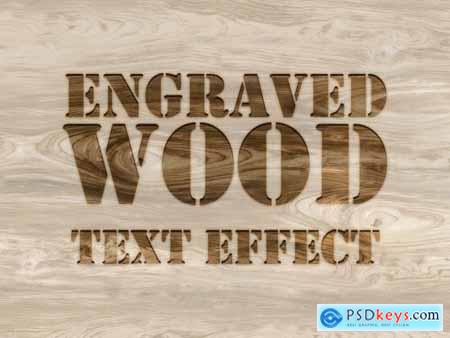 Burn Engraved Wood Text Effect