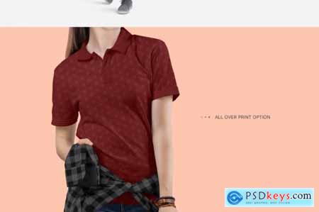 Womens Polo T-Shirt Mockup Set » Free Download Photoshop Vector Stock ...