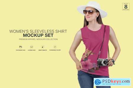 Womens Sleeveless Shirt Mockup Set