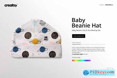 Baby Beanie Hat (0-3m) Mockup Set 4281351