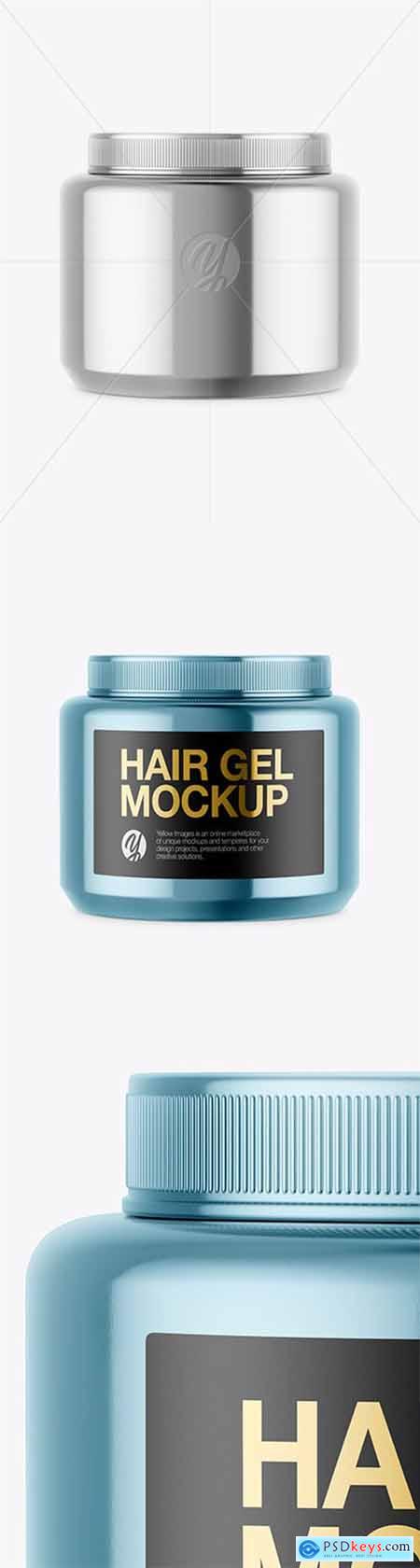 Glossy Metallic Hair Gel Jar Mockup 51823