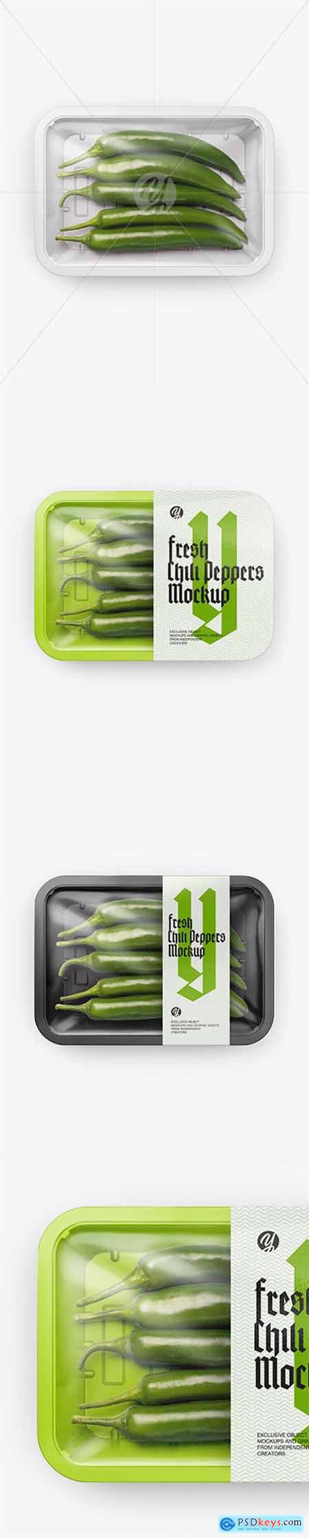 Plastic Tray With Green Chili Peppers Mockup 51867