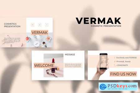 Vermak - Cosmetics Powerpoint Google Slides and Keynote Templates
