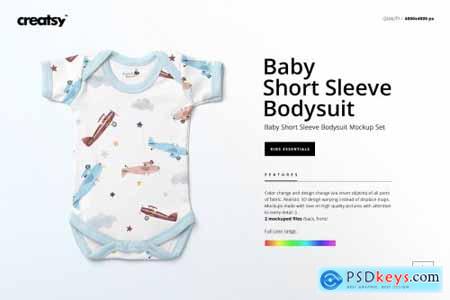 Baby Short Sleeve Bodysuit Mockup 4332362