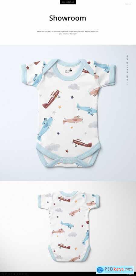 Baby Short Sleeve Bodysuit Mockup 4332362