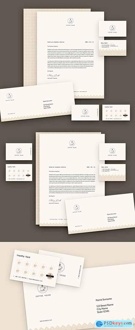 Stationery Layout Set with Coffee Theme 310505006