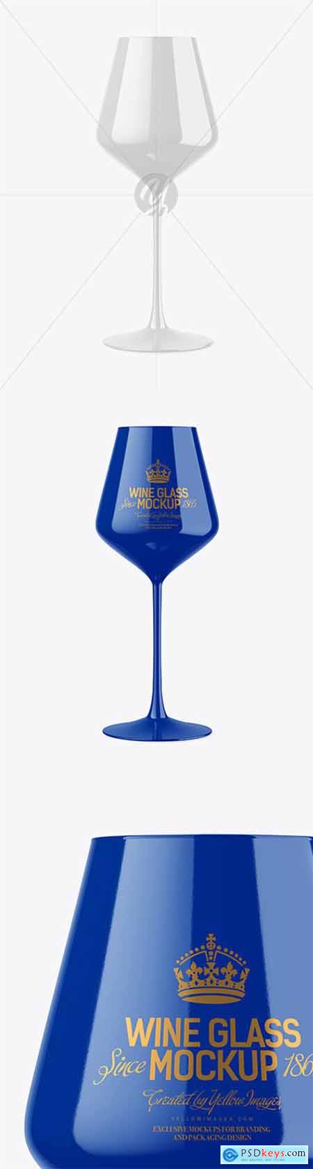Glossy Wine Glass Mockup 51916