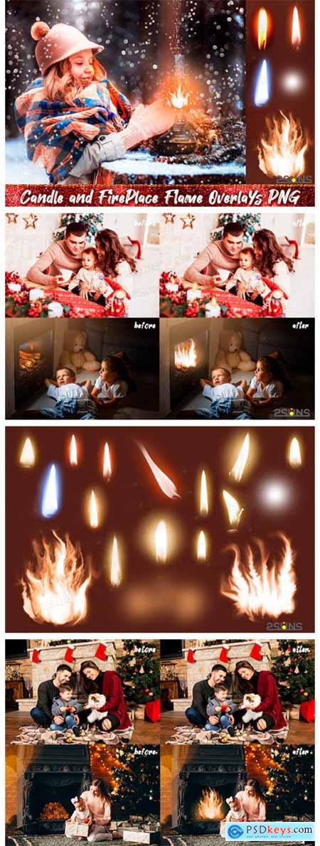 Christmas Overlays Fireplace Candle 2320757