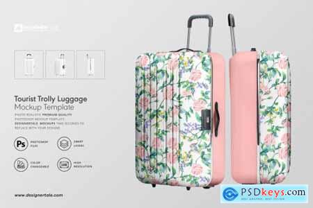 Download Creativemarket Tourist Trolley Luggage Mockup 4125798