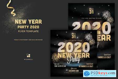 New Year Party Flyer Gold 4385454