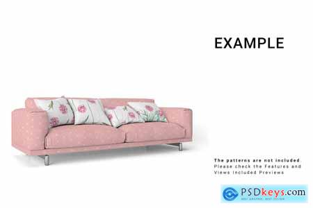 Sofa and Throw Pillows Set 3771292
