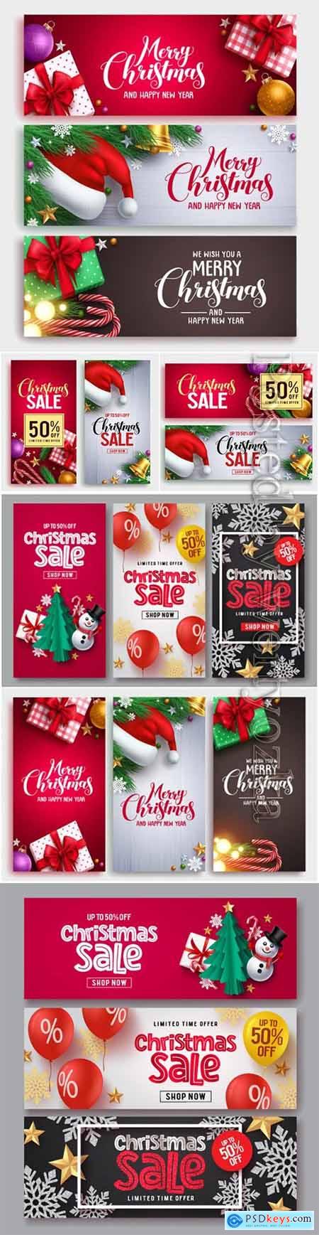 Christmas Sale Vector Banner Set Free Download Photoshop Vector Stock