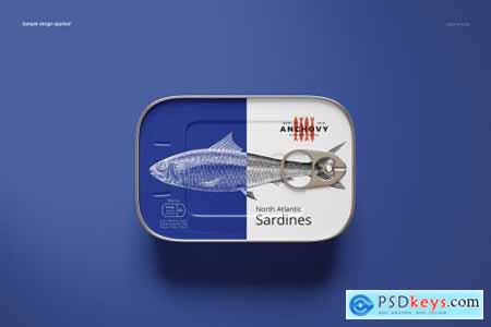 Sardine Fish Tin Can Mockup Set 4177576