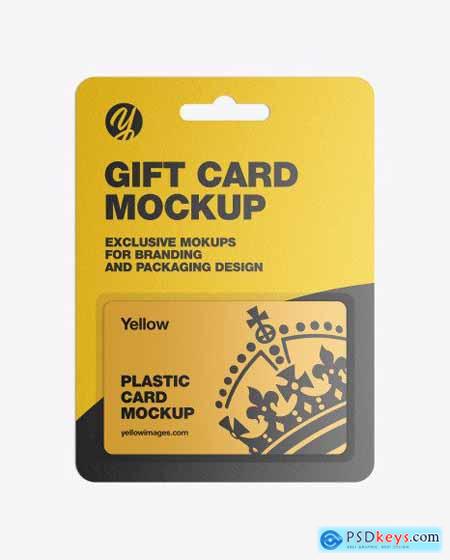 Plastic Card in Paper Blister Pack Mockup 51491