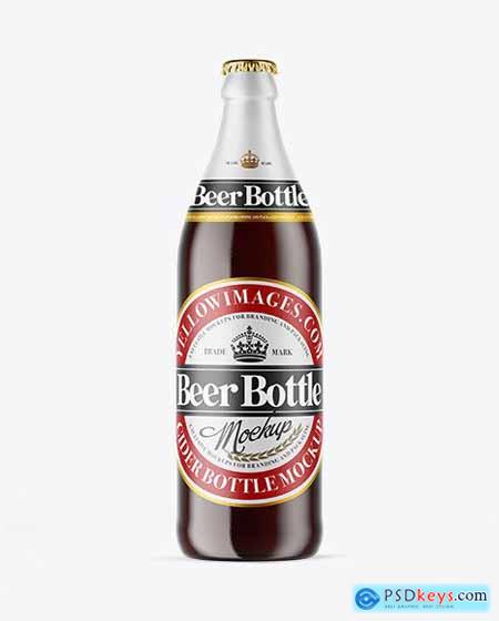 Amber Glass Bottle With Red Ale Mockup 51517