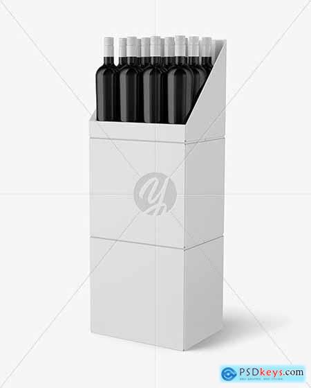 Stand with Red Wine Bottles Mockup 51398