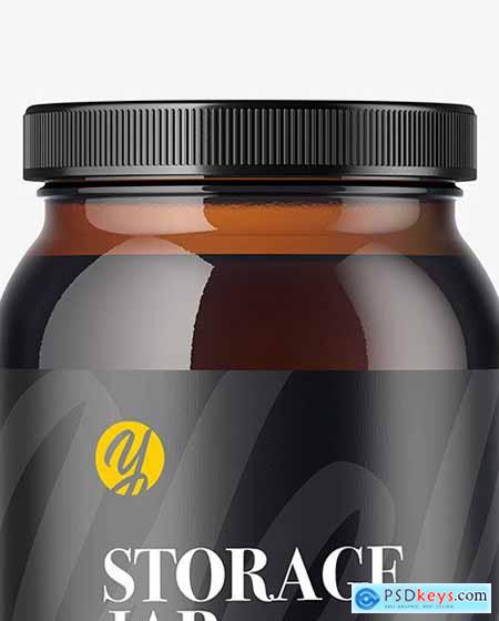 Amber Glass Storage Jar Mockup 51687