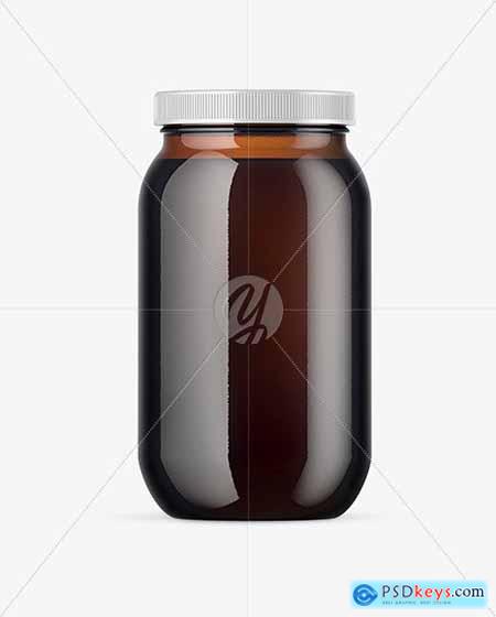 Amber Glass Storage Jar Mockup 51687