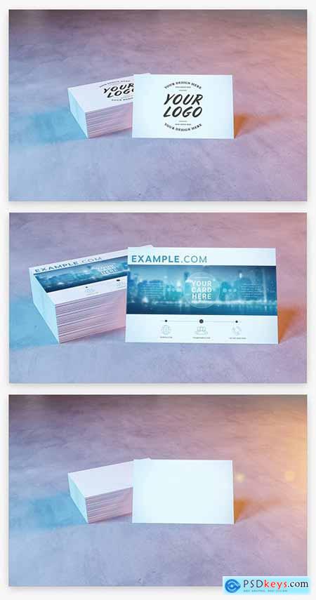 Stack of Business Cards on Concrete Mockup 222040866