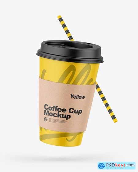 Matte Coffee Cup W- Straw Mockup 51414