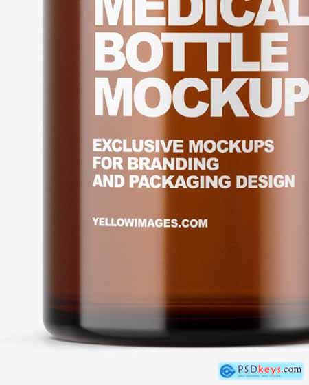 Amber Glass Medical Bottle Mockup 51440