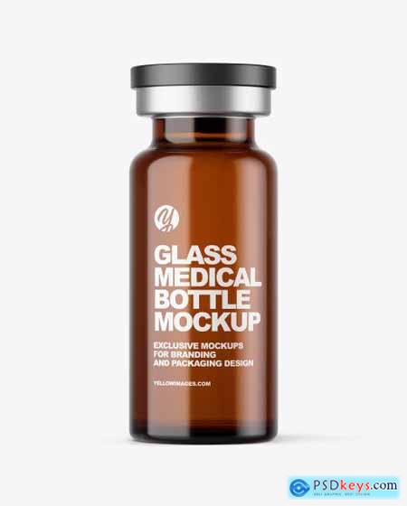 Amber Glass Medical Bottle Mockup 51440