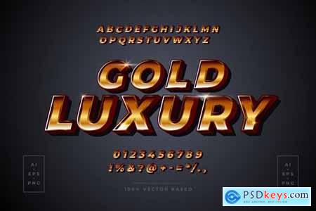 3D Golden Luxury Letters