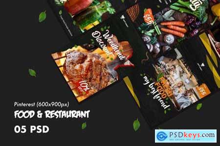 Food & Restaurants Pinterest PSD Template
