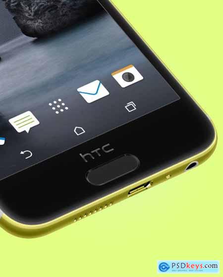 Acid Gold HTC A9 Phone Mockup 51704