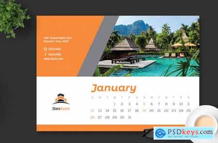 2020 Resort Hotel Calendar Desk Pro