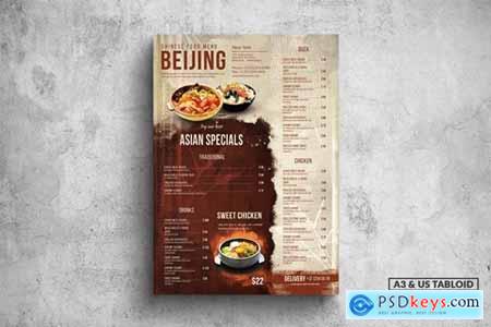 Chinese Poster Food Menu - A3 & US Tabloid