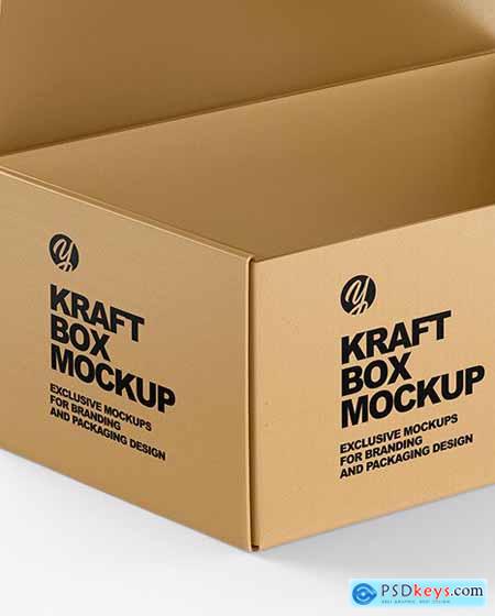 Opened Kraft Box Mockup 51521
