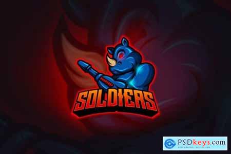 Rhino Soldier - Mascot & Esport Logo