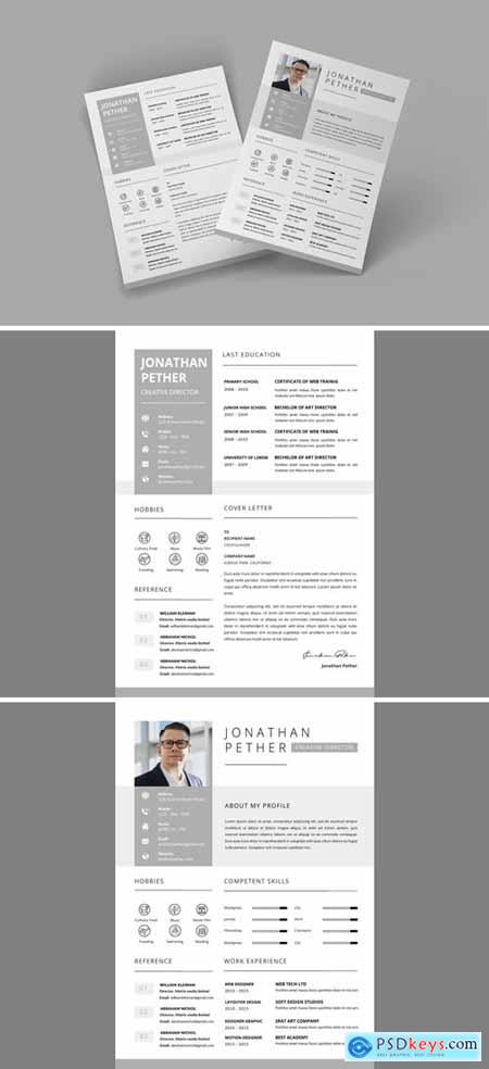 Soft Grey CV Resume