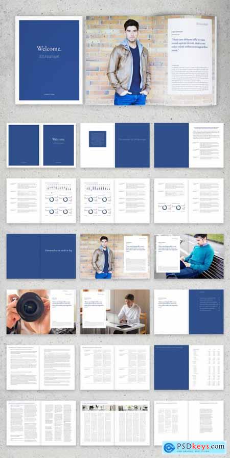 Blue and White Annual Report Brochure Layout 310262496
