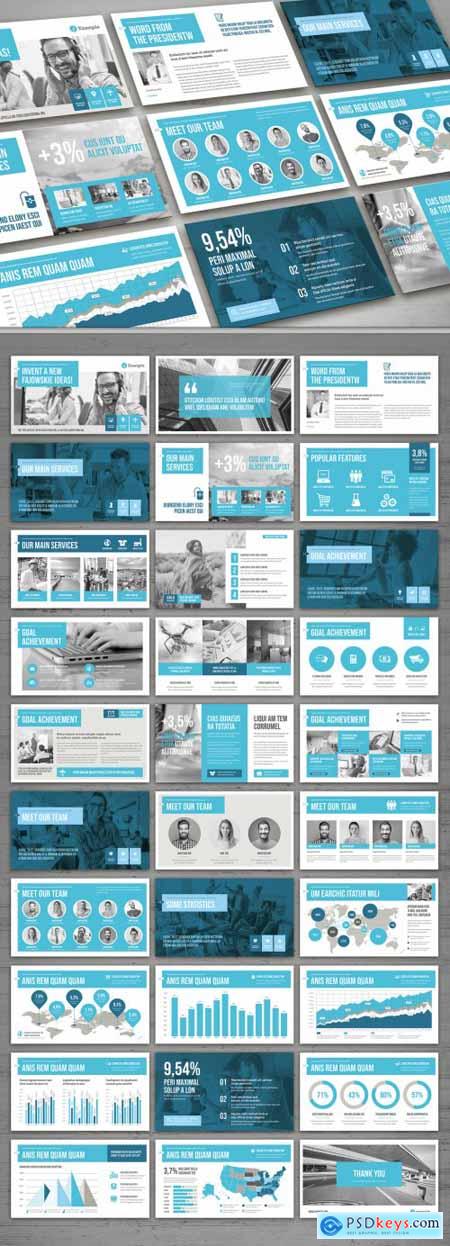 Light Gray and Blue Presentation Pitch Deck Layout 310484843