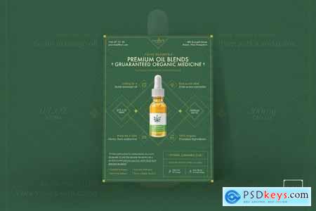 Cannabis Hemp Oil Products Poster PSD Template