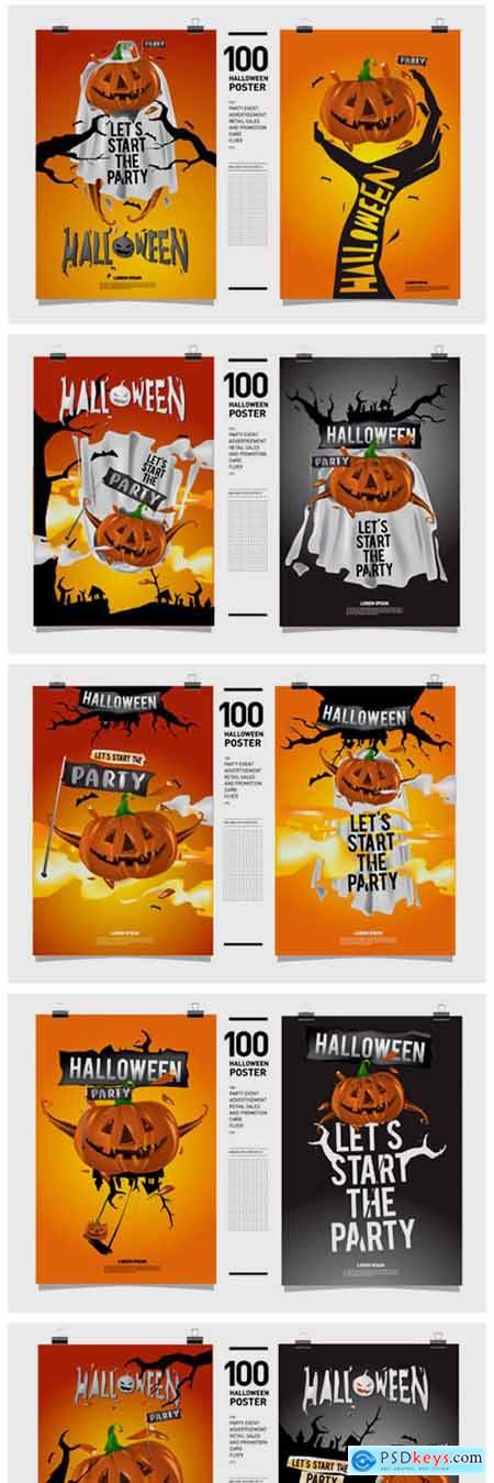 100 Halloween Poster Illustration 2296543