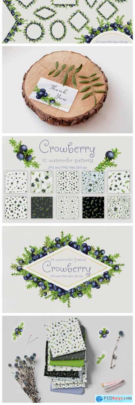 Crowberry Watercolor Set Illustrations 2128826