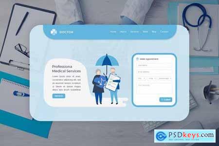Doctor - Hero Banner Web Page Template