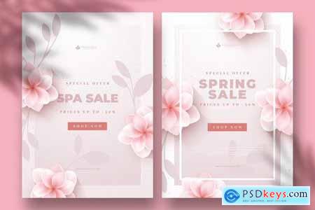 Modern Sales Flyers With Flowers
