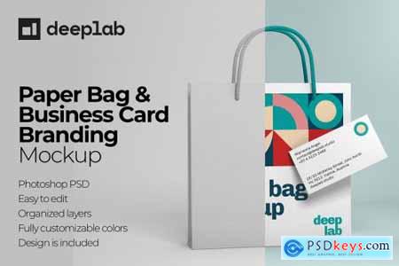 Paper Bag & bcard branding mockup 4433984