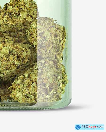 Download Medicinal Marijuana in Green Glass Jar Mockup 53304 » Free ...