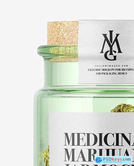 Download Medicinal Marijuana in Green Glass Jar Mockup 53304 » Free ...